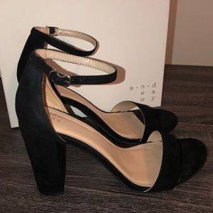 Target A New Day Black Block Suede Heels